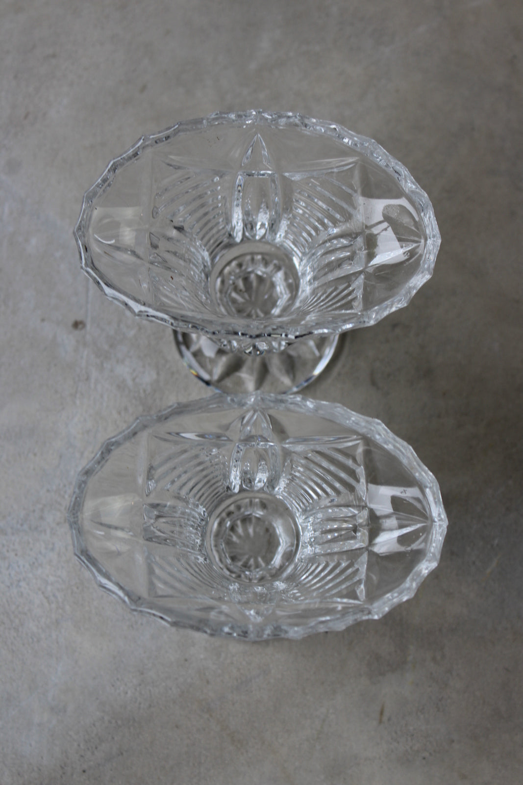 Pair Cut Glass Posy Vase - Kernow Furniture