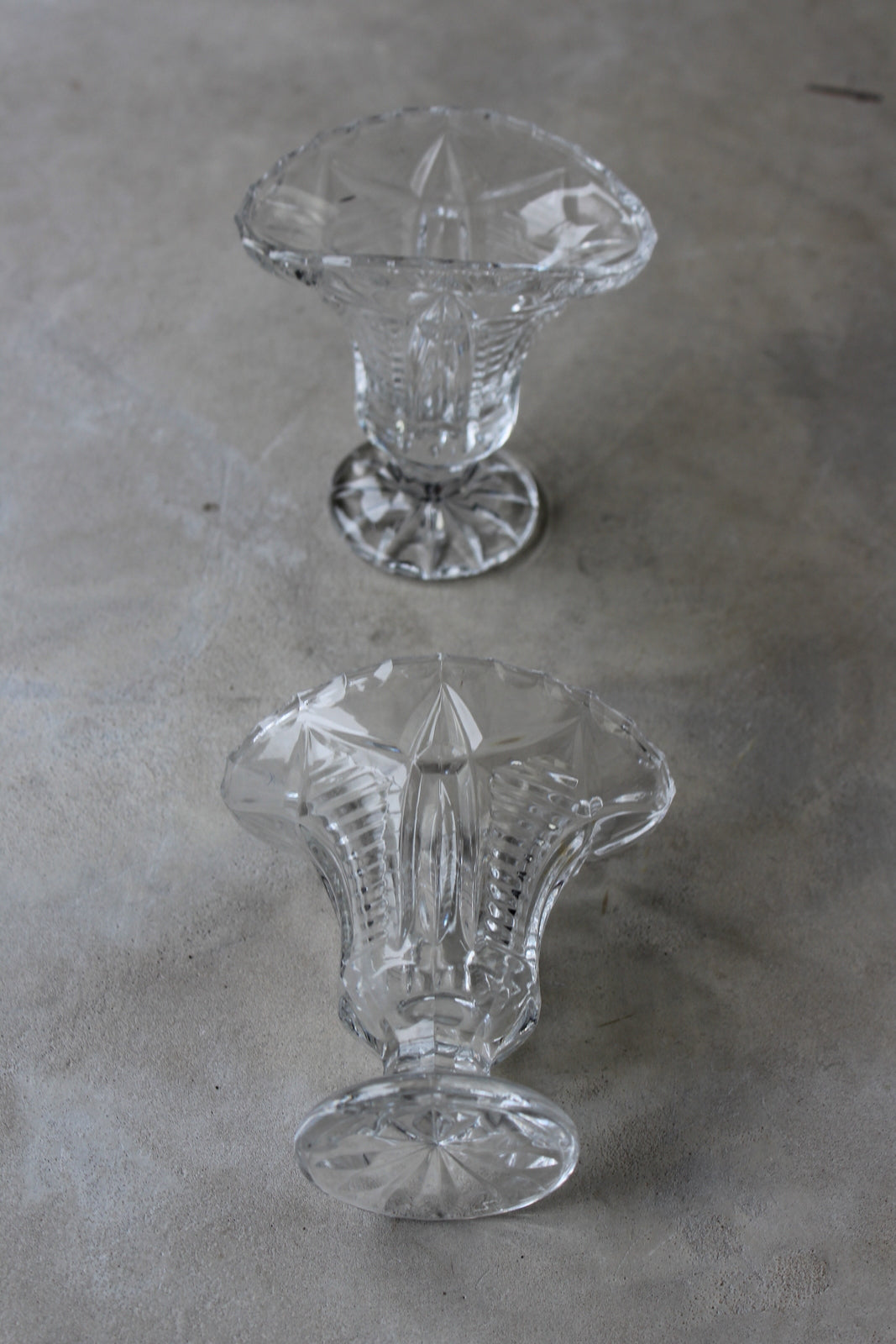 Pair Cut Glass Posy Vase - Kernow Furniture