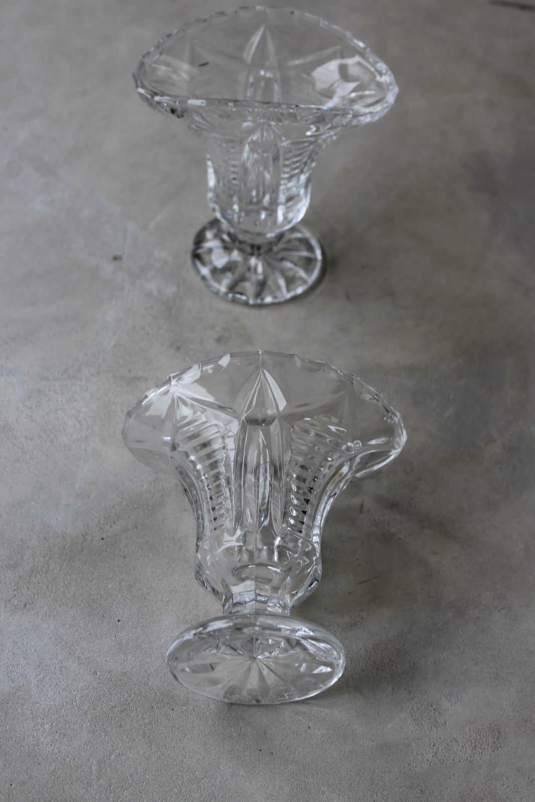 Pair Cut Glass Posy Vase - Kernow Furniture