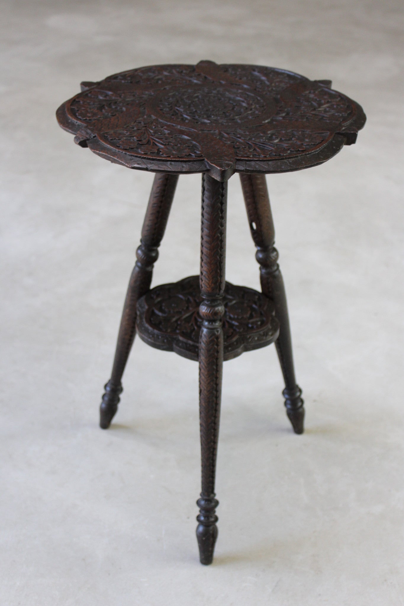 Antique Indian Carved Table - Kernow Furniture