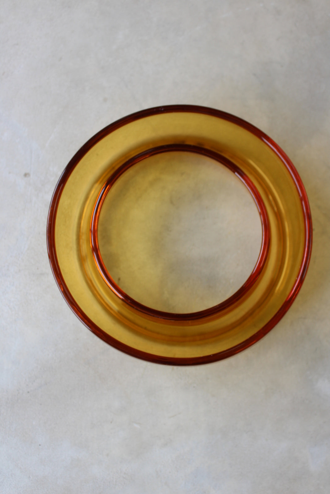 Vintage Round Orange Glass Posy Ring Bowl - Kernow Furniture