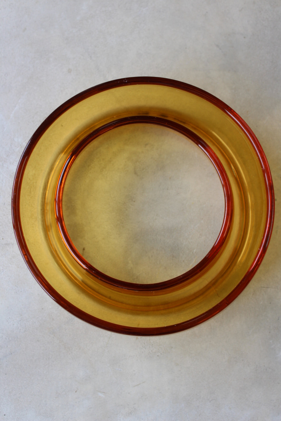 Vintage Round Orange Glass Posy Ring Bowl - Kernow Furniture