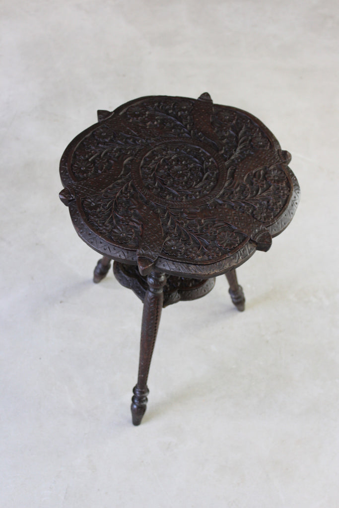 Antique Indian Carved Table - Kernow Furniture