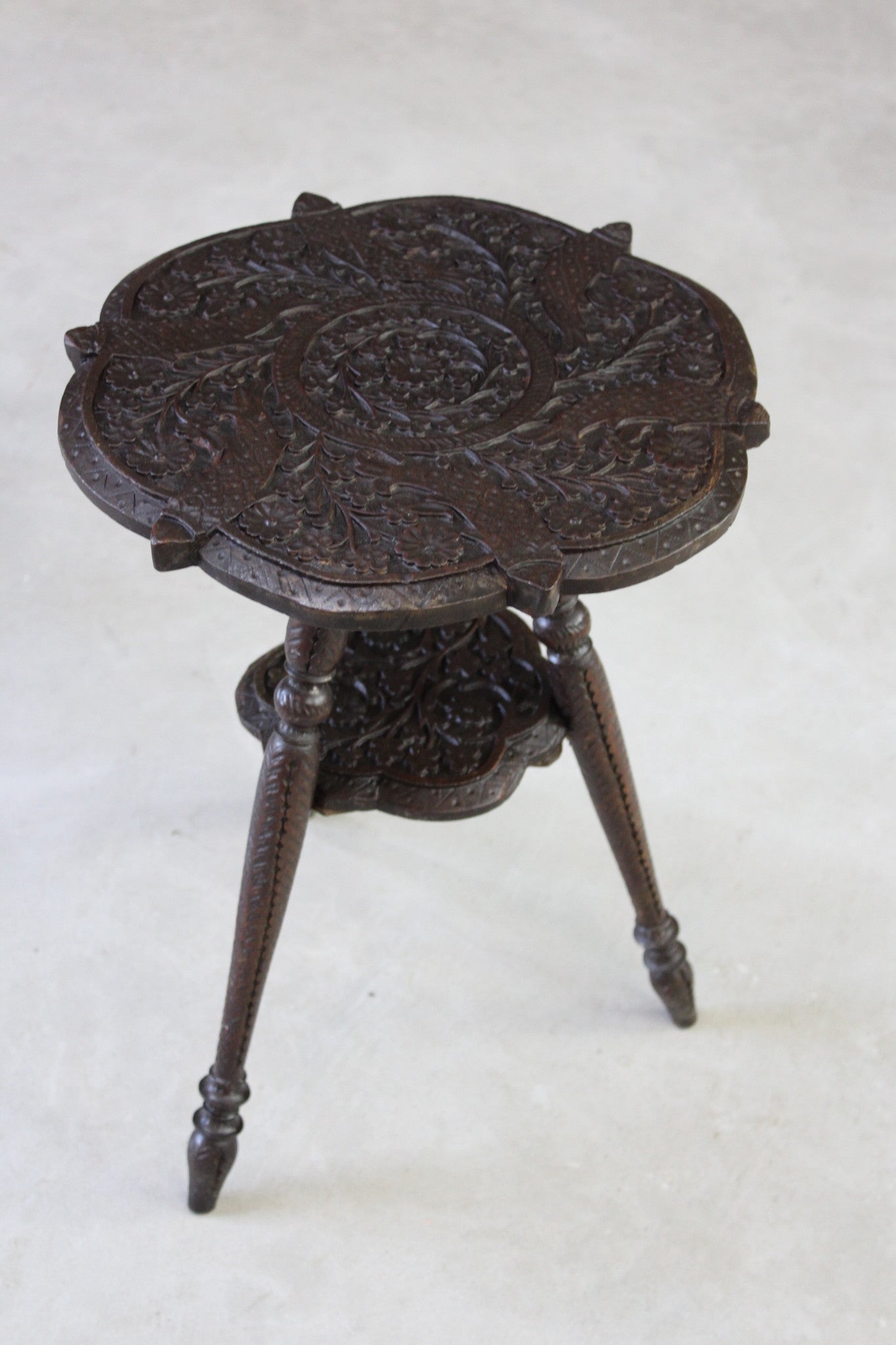 Antique Indian Carved Table - Kernow Furniture