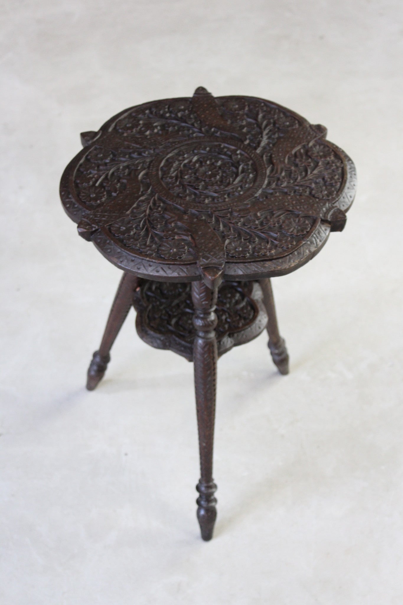 Antique Indian Carved Table - Kernow Furniture