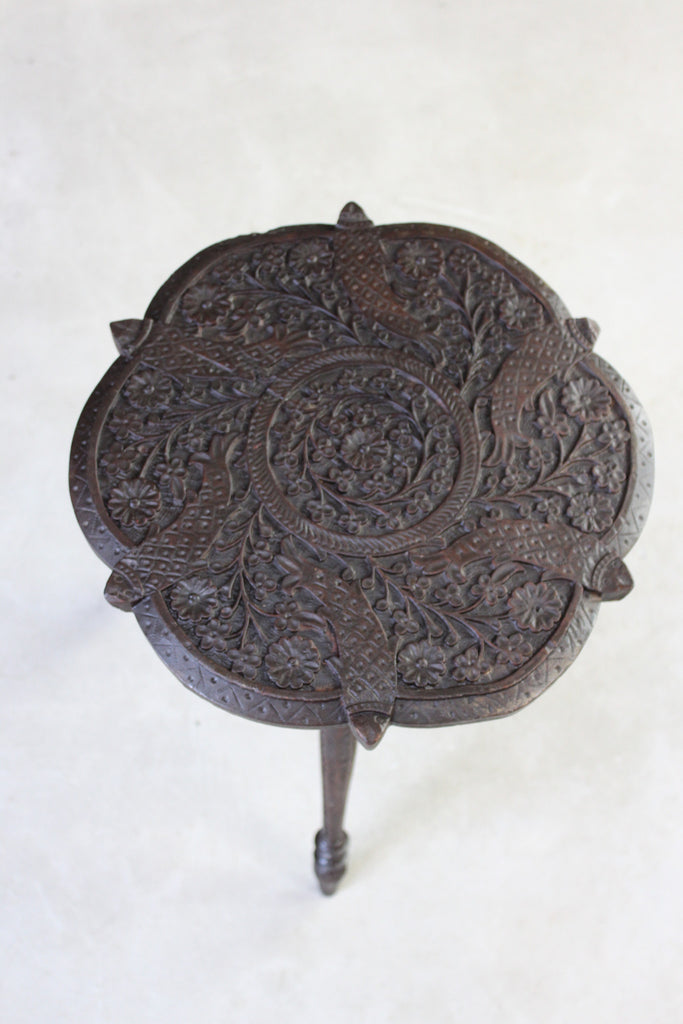 Antique Indian Carved Table - Kernow Furniture
