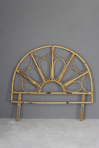 Retro Boho Cane Bamboo Double Headboard - Kernow Furniture