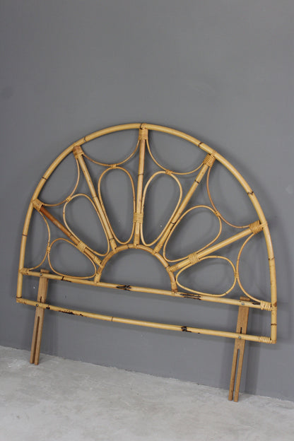 Retro Boho Cane Bamboo Double Headboard - Kernow Furniture