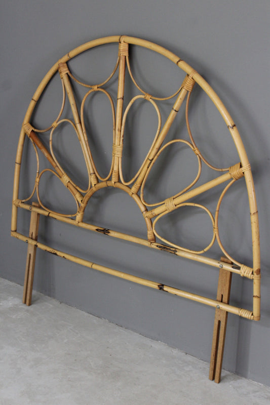 Retro Boho Cane Bamboo Double Headboard - Kernow Furniture