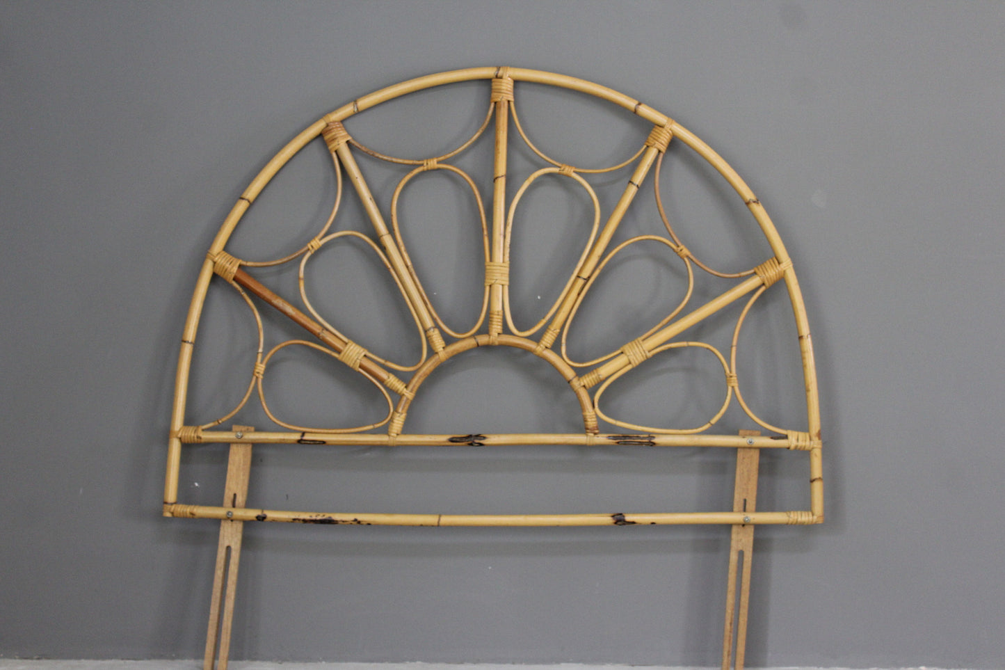 Retro Boho Cane Bamboo Double Headboard - Kernow Furniture