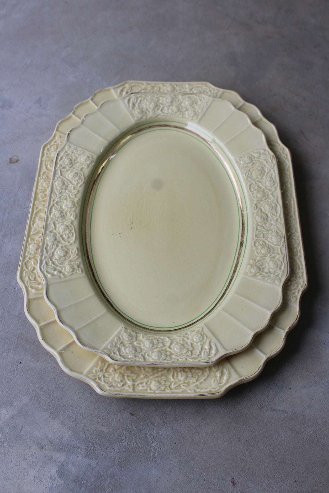 Pair Cream Myott & Sons Serving Plates - Kernow Furniture