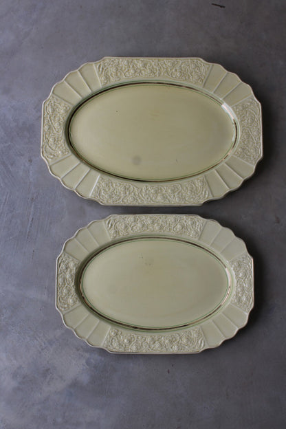 Pair Cream Myott & Sons Serving Plates - Kernow Furniture