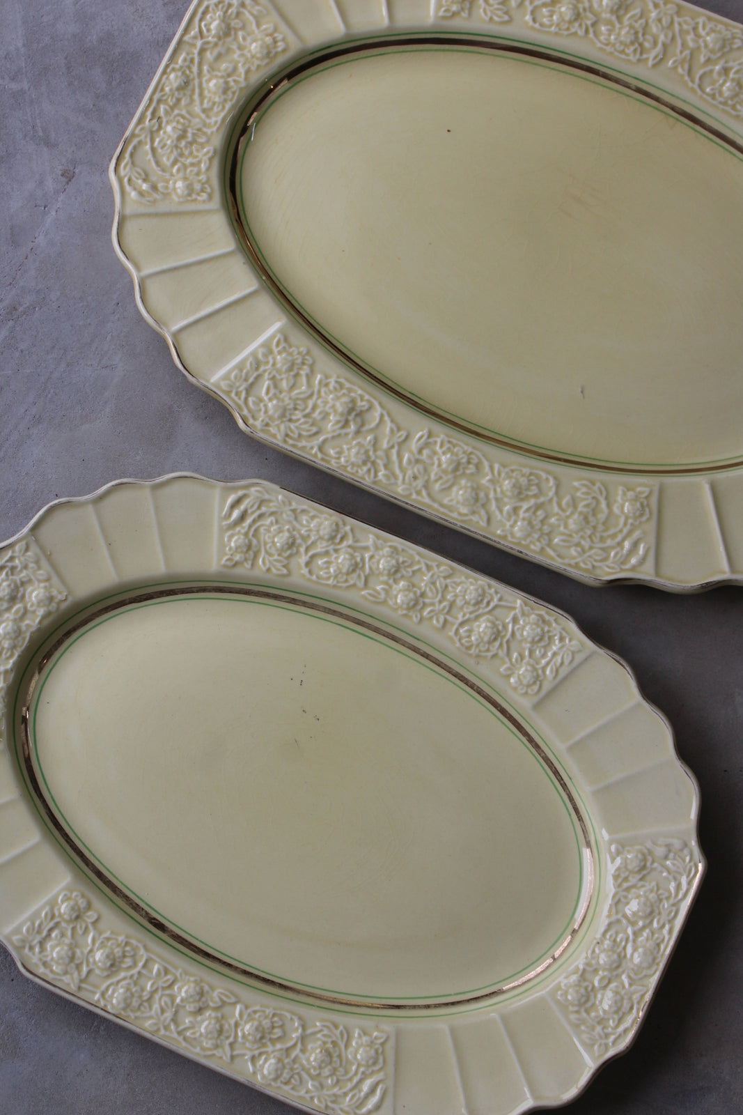 Pair Cream Myott & Sons Serving Plates - Kernow Furniture