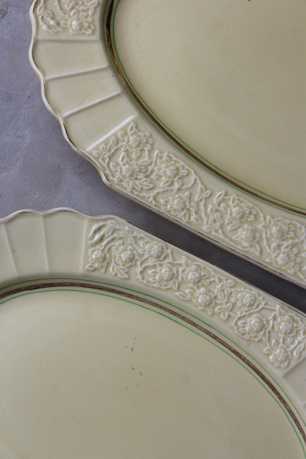 Pair Cream Myott & Sons Serving Plates - Kernow Furniture
