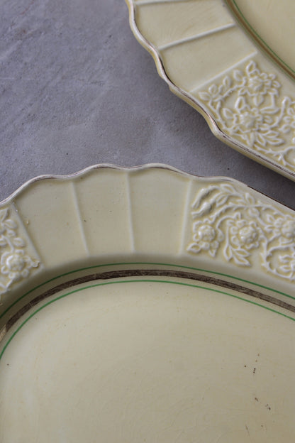 Pair Cream Myott & Sons Serving Plates - Kernow Furniture