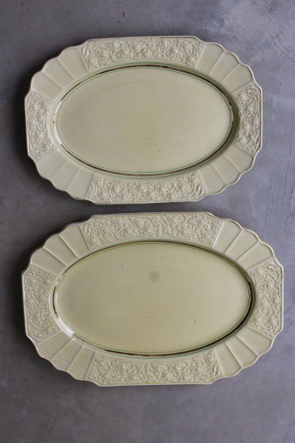 Pair Cream Myott & Sons Serving Plates - Kernow Furniture