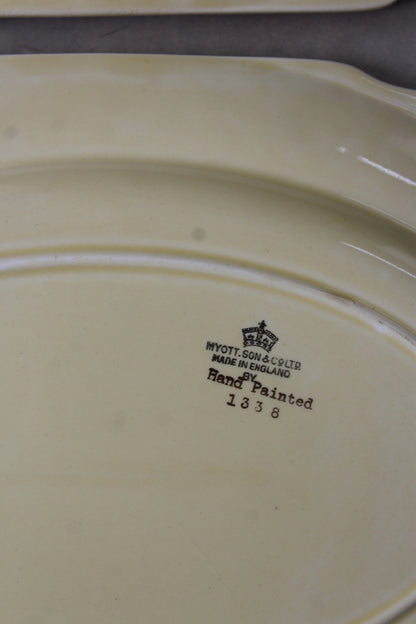 Pair Cream Myott & Sons Serving Plates - Kernow Furniture