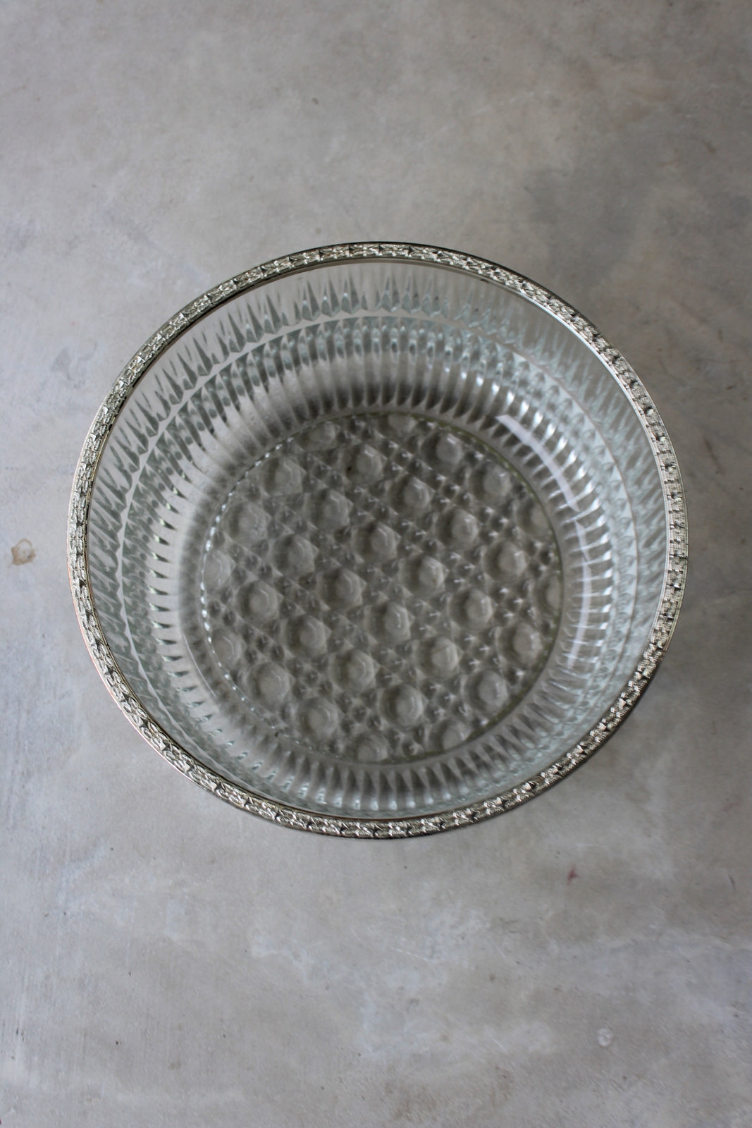 Large Vintage Pressed Glass Fruit Bowl - Kernow Furniture