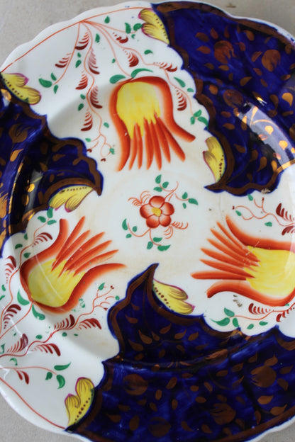 Single Antique Gaudy Welsh Tulip Plate - Kernow Furniture