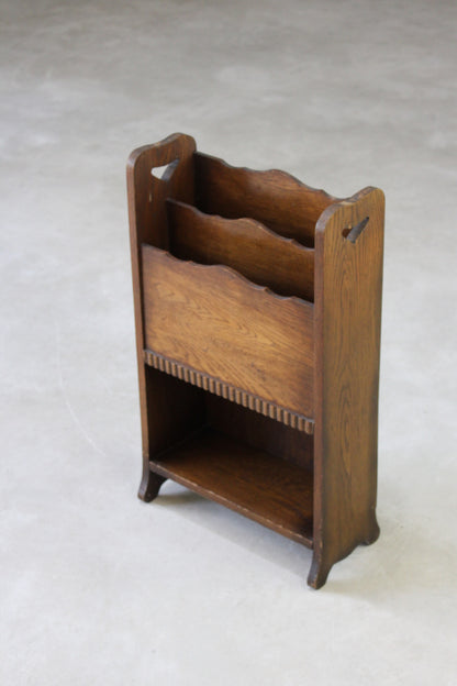 Oak Newspaper Magazine Rack - Kernow Furniture