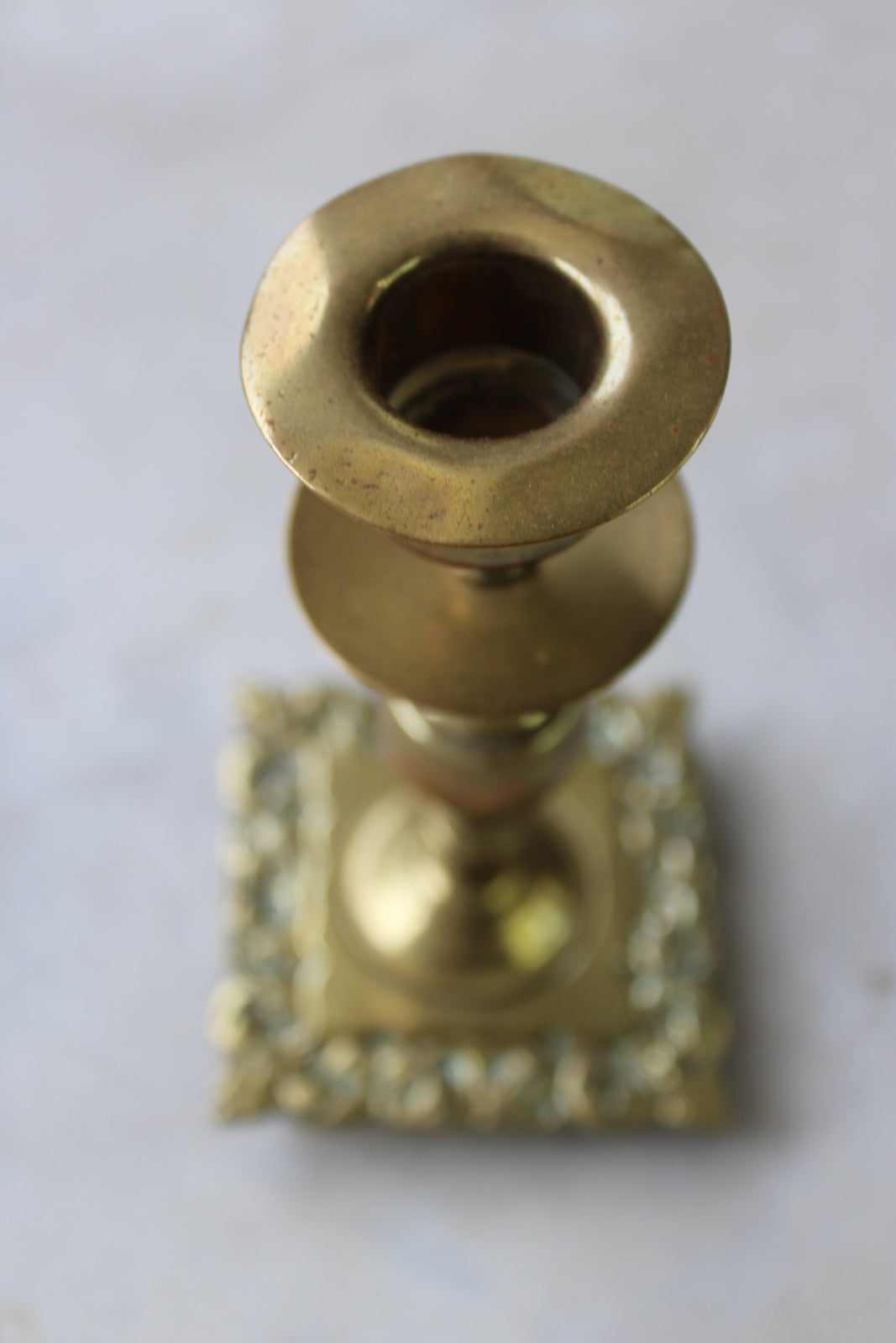 Pair Short Brass Candlesticks - Kernow Furniture