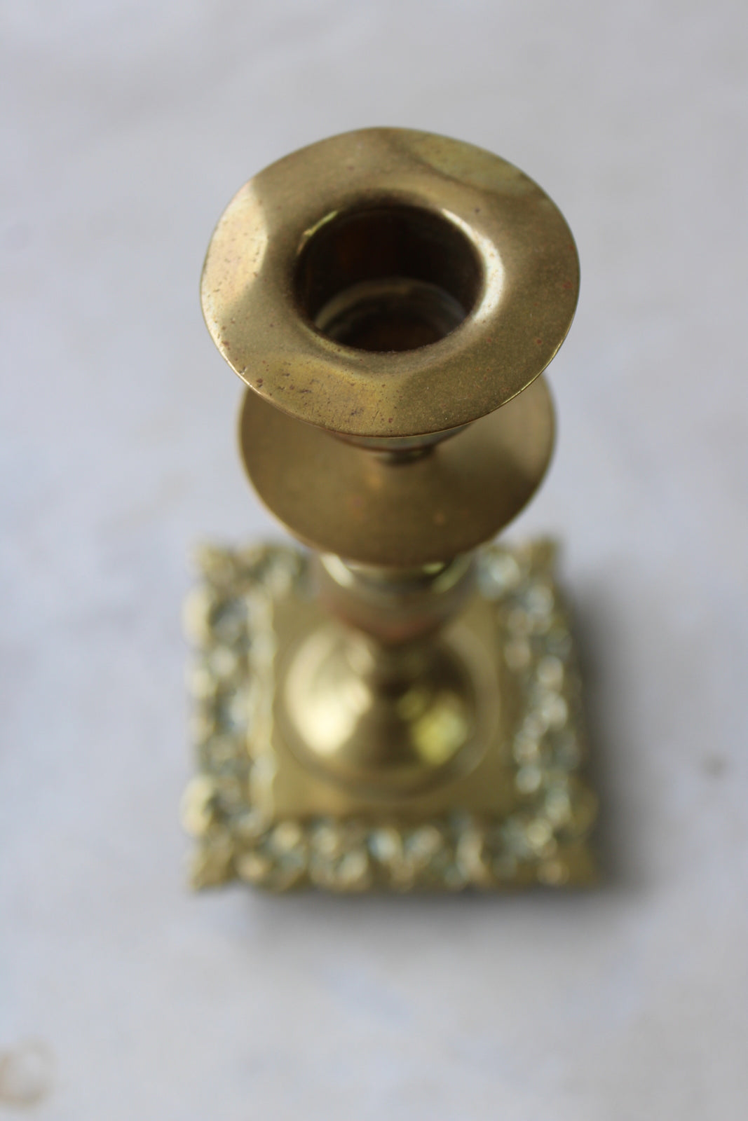 Pair Short Brass Candlesticks - Kernow Furniture