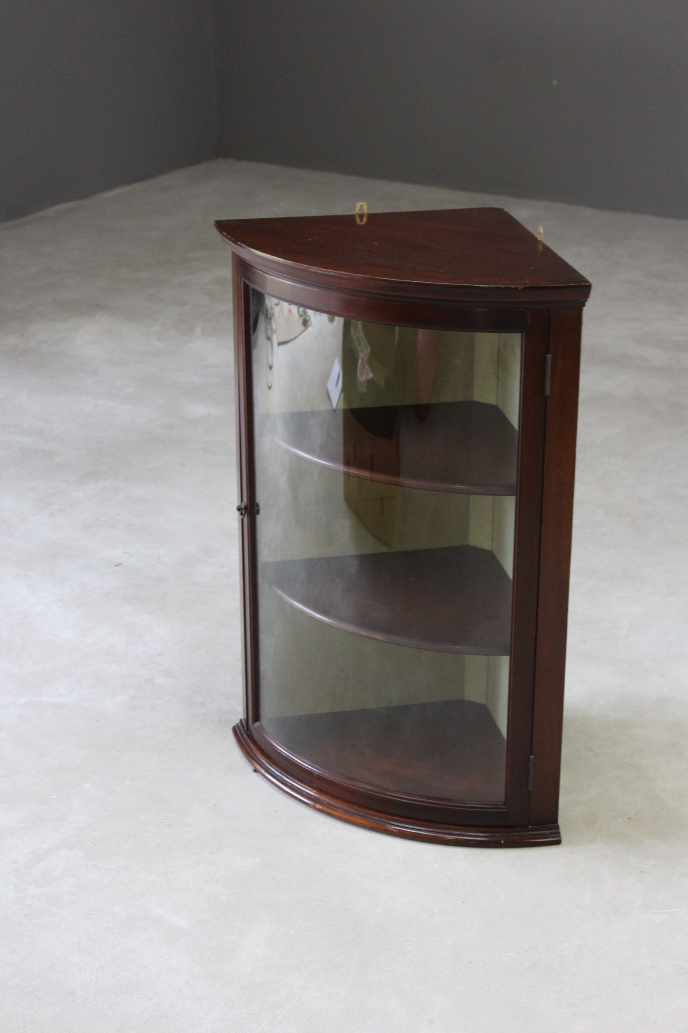 Mahogany Corner Counter Top Glazed Cabinet - Kernow Furniture