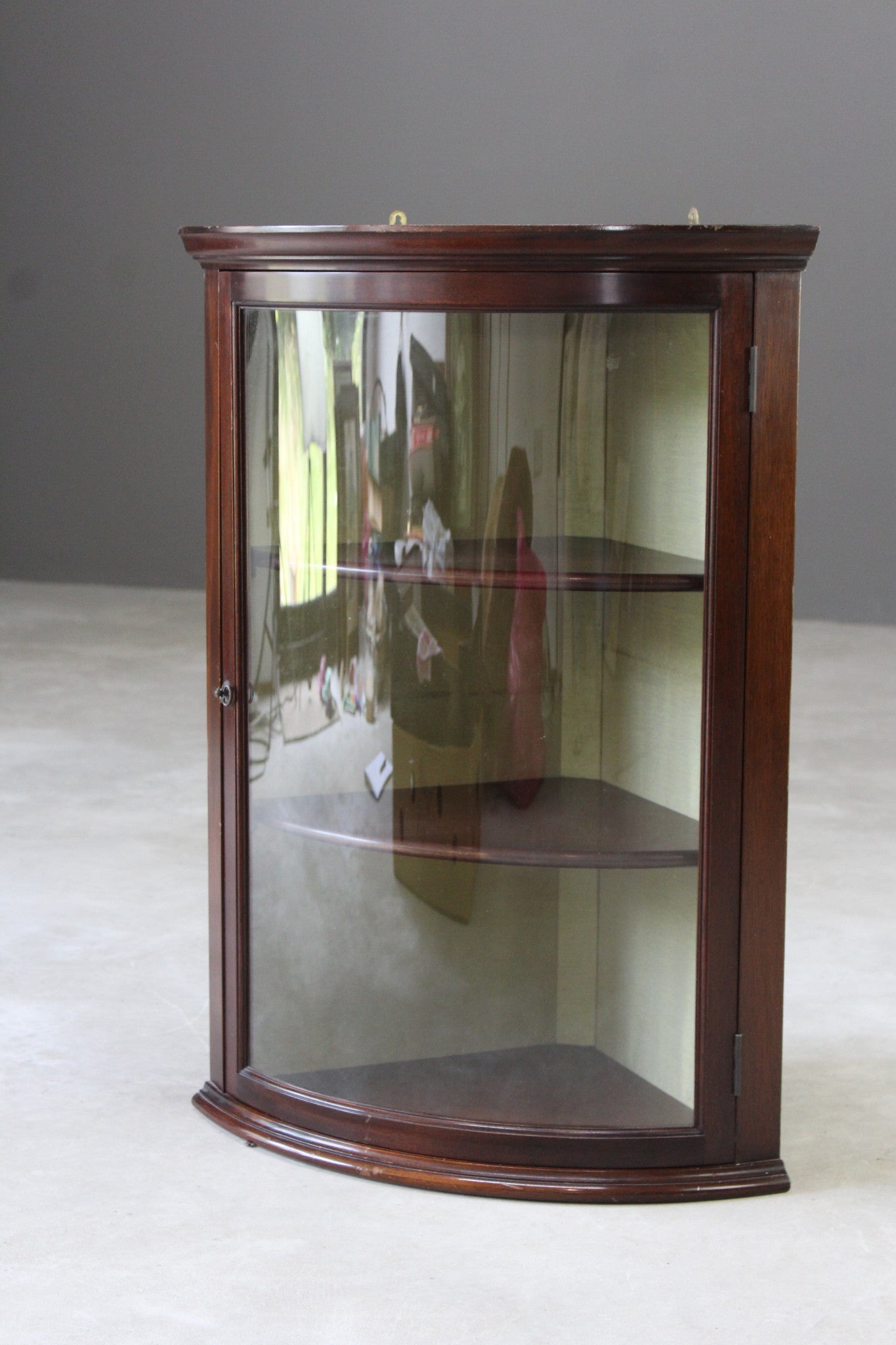 Mahogany Corner Counter Top Glazed Cabinet - Kernow Furniture