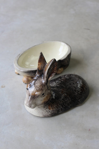 Ceramic Rabbit Dish & Lid - Kernow Furniture