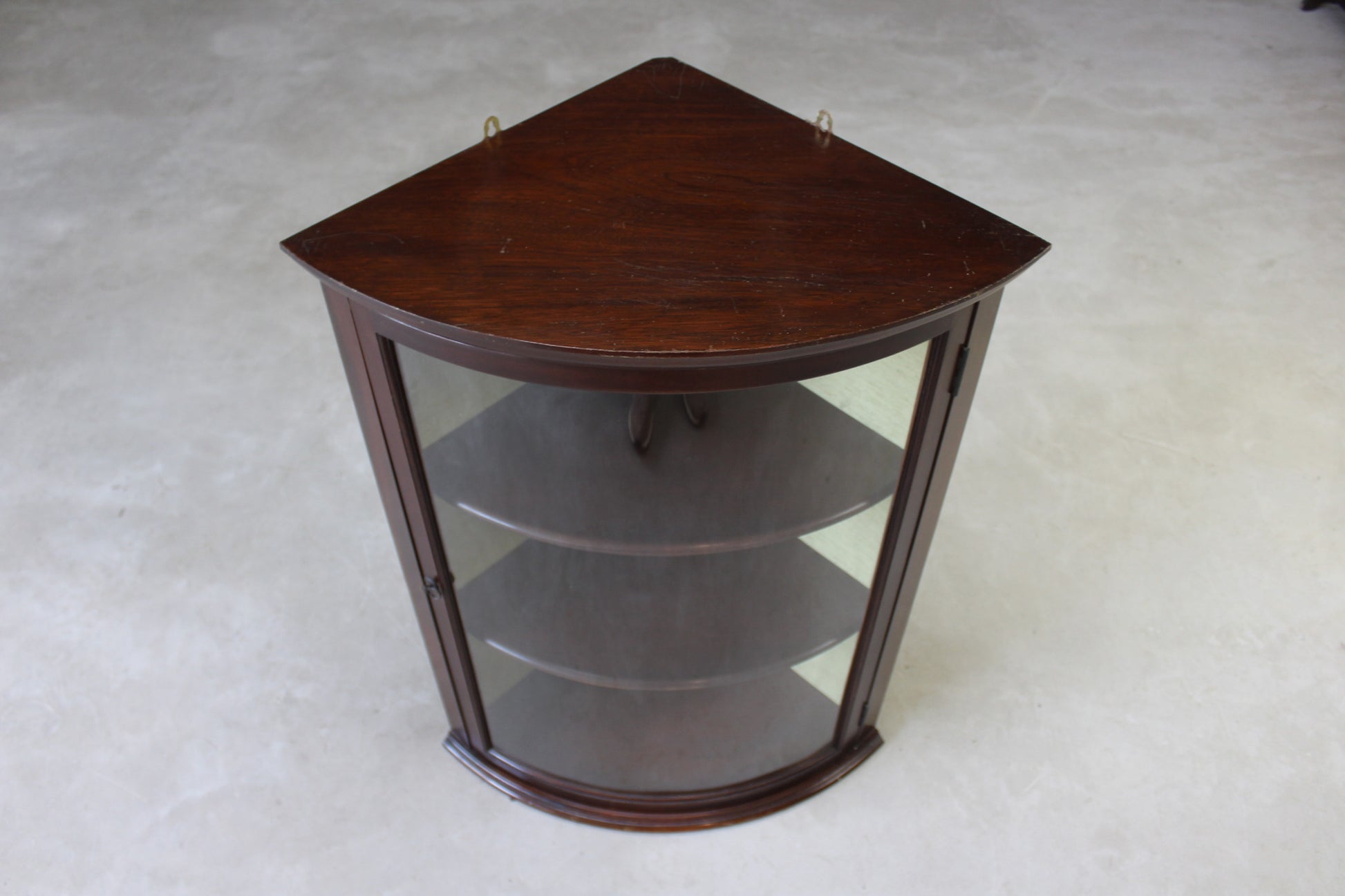 Mahogany Corner Counter Top Glazed Cabinet - Kernow Furniture