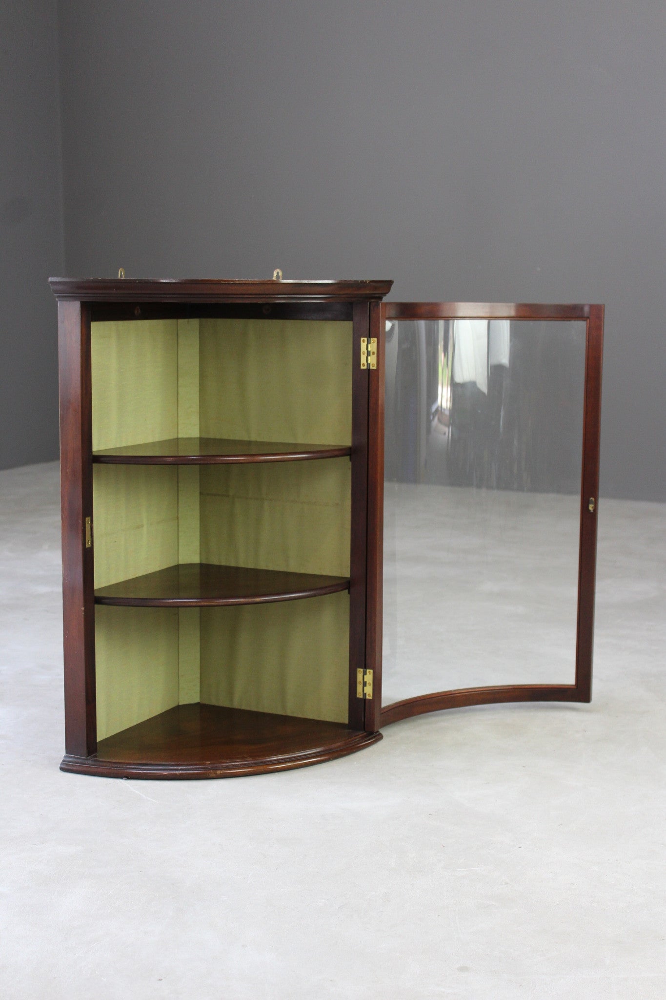 Mahogany Corner Counter Top Glazed Cabinet - Kernow Furniture