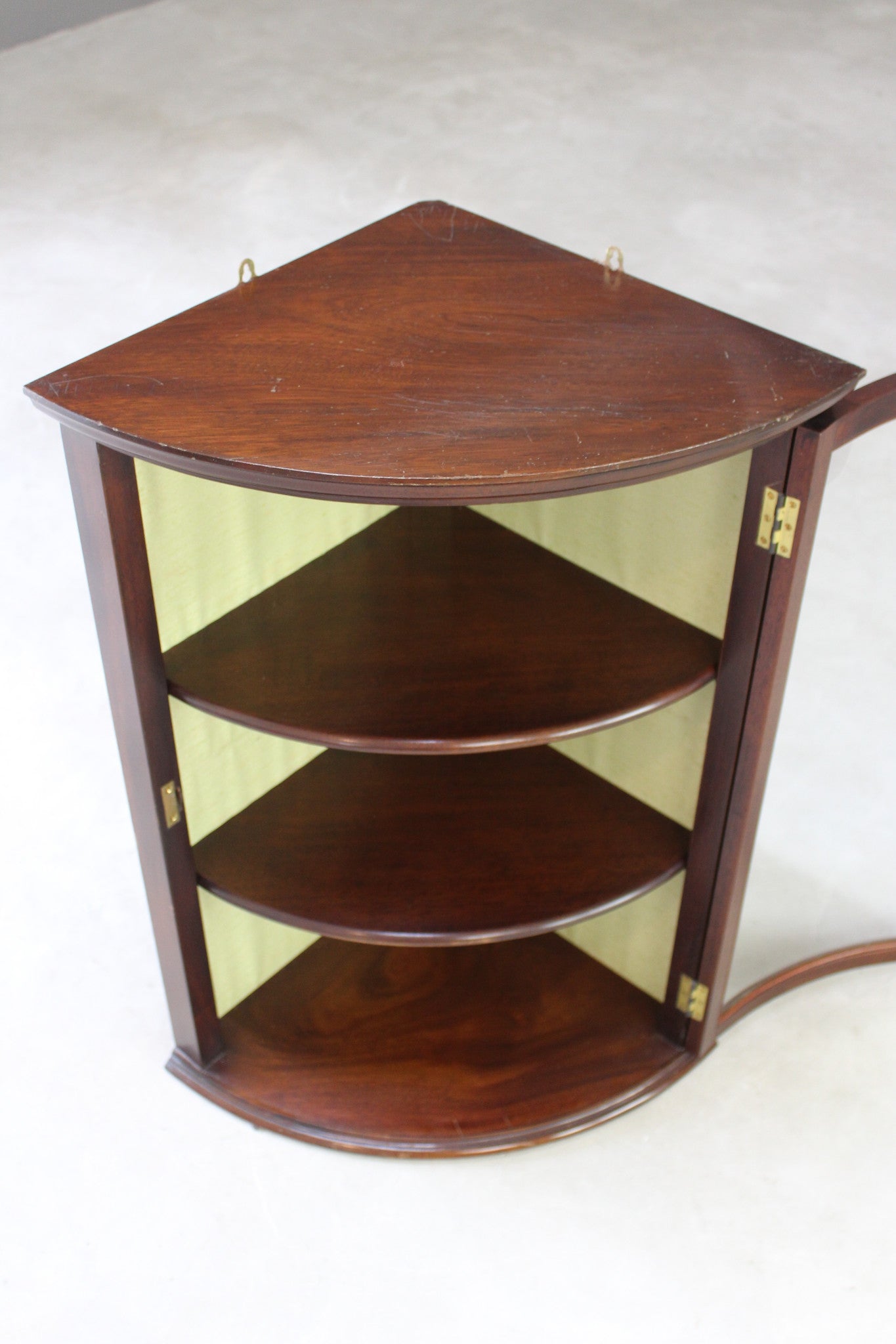 Mahogany Corner Counter Top Glazed Cabinet - Kernow Furniture