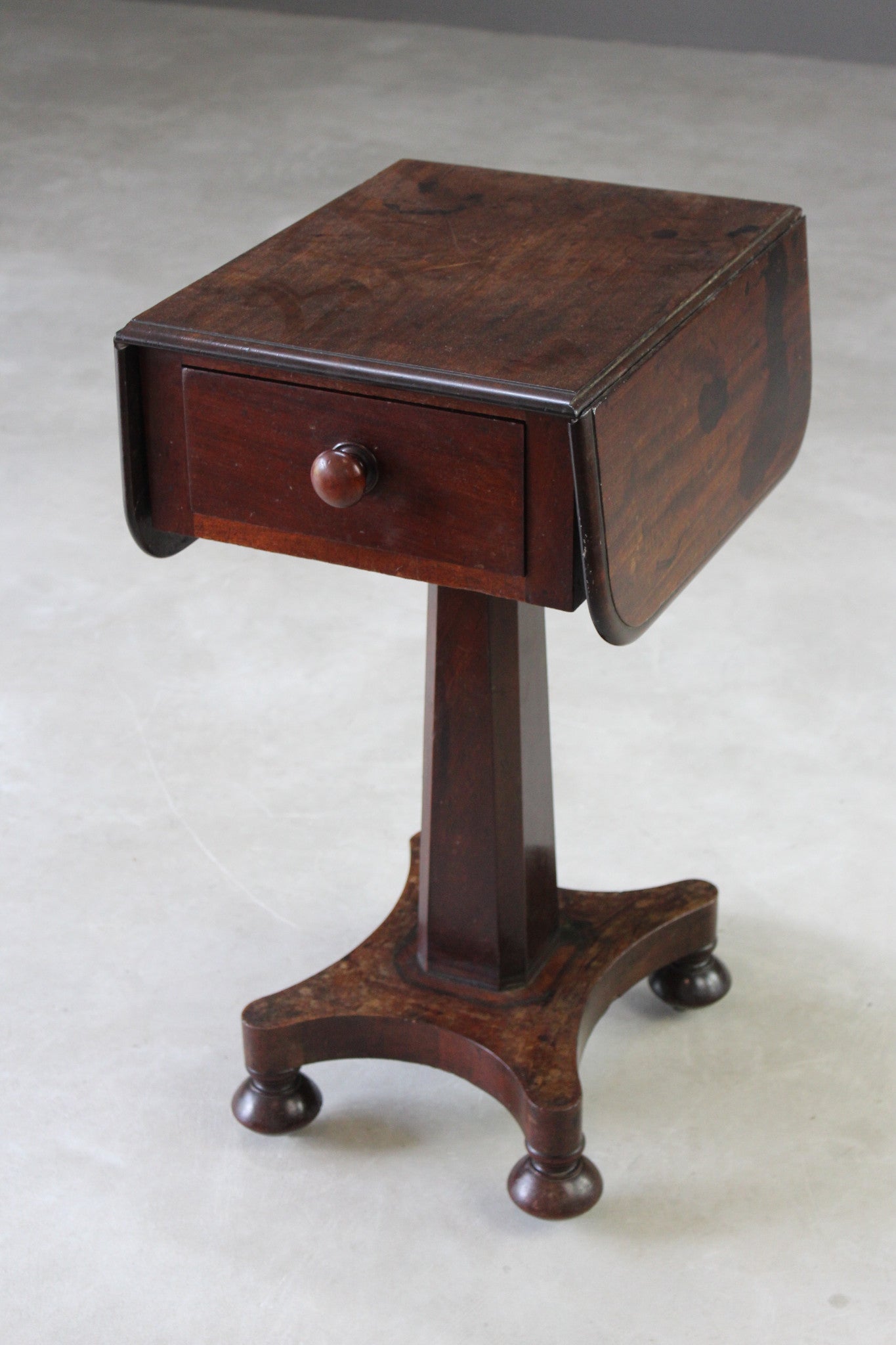 Antique 19th Century Mahogany Drop Leaf Work Table - Kernow Furniture