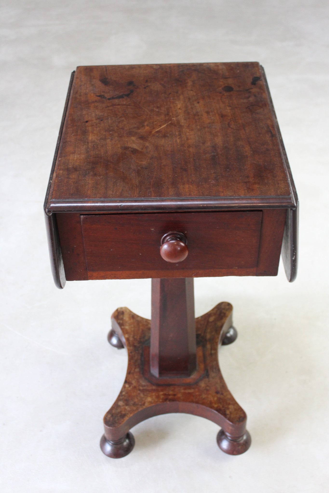 Antique 19th Century Mahogany Drop Leaf Work Table - Kernow Furniture