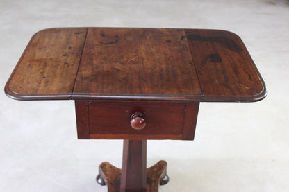 Antique 19th Century Mahogany Drop Leaf Work Table - Kernow Furniture