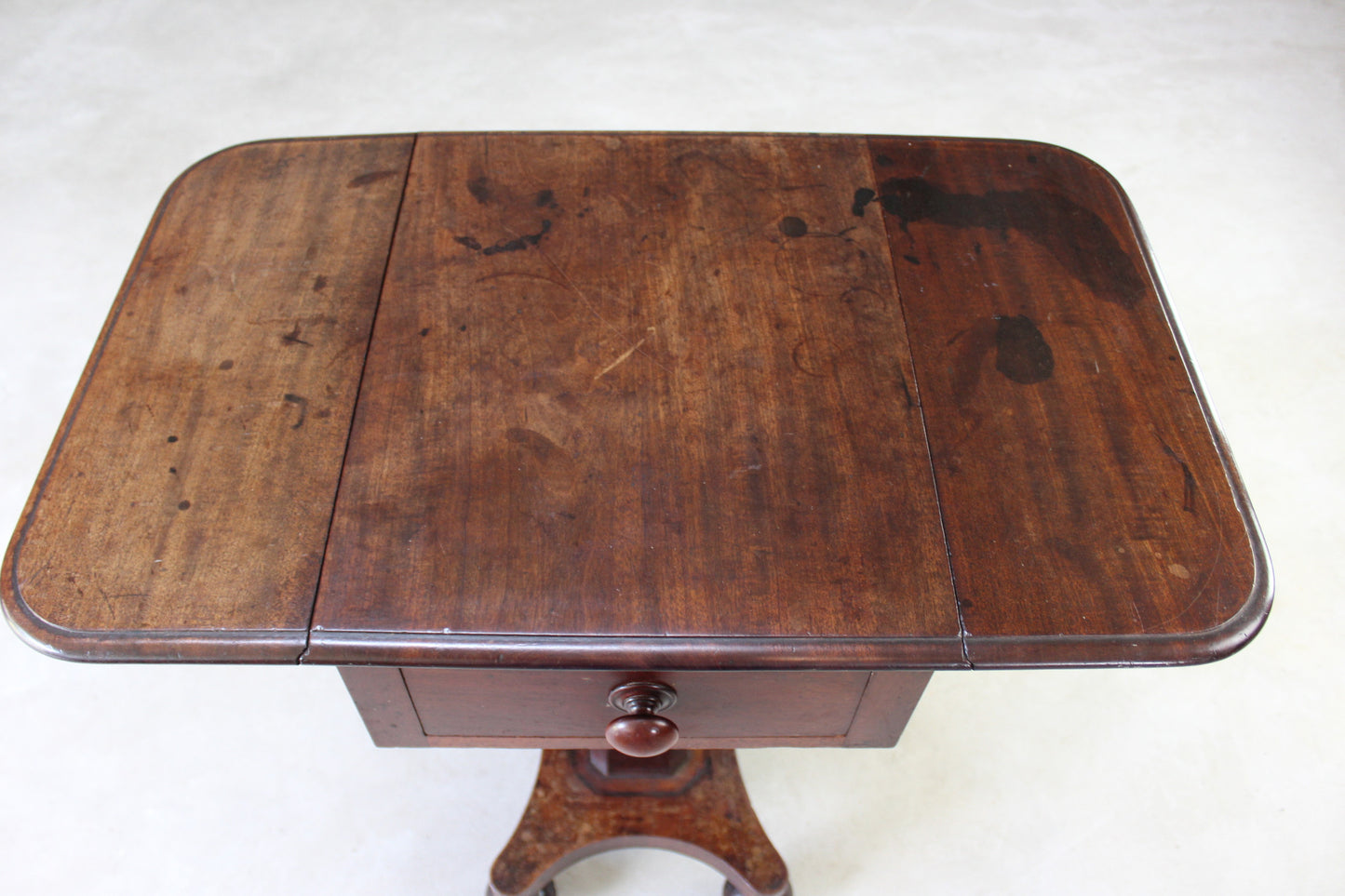 Antique 19th Century Mahogany Drop Leaf Work Table - Kernow Furniture