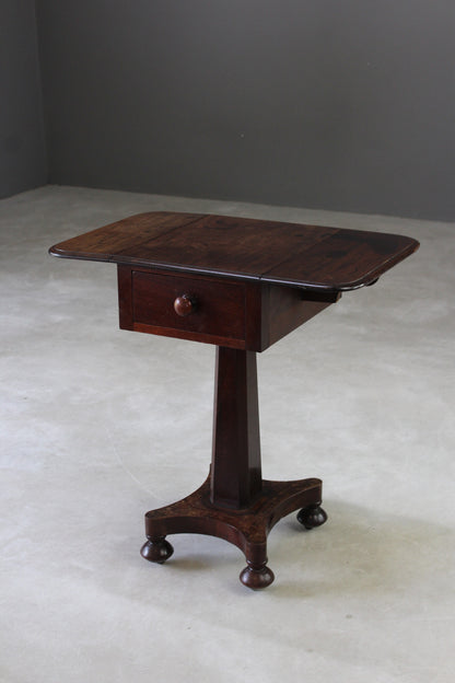 Antique 19th Century Mahogany Drop Leaf Work Table - Kernow Furniture