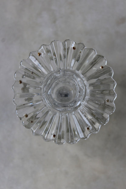 Antique Victorian Clear Glass Table Lustre Candlestick - Kernow Furniture