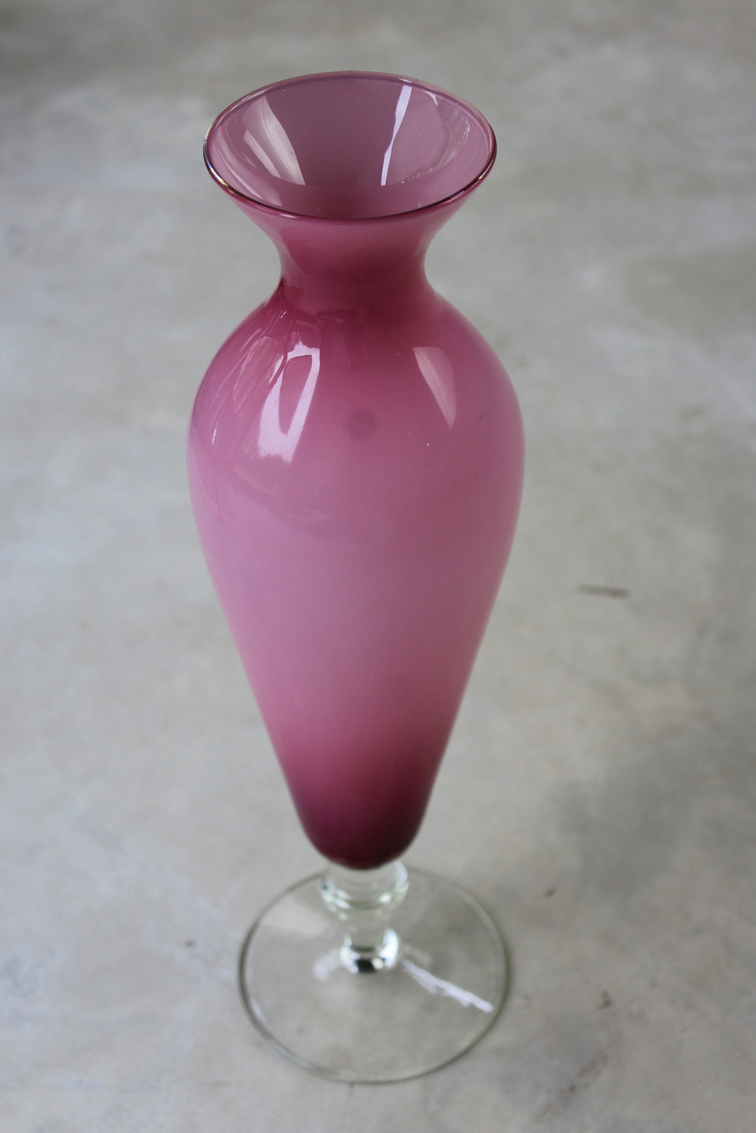 Tall Pink Glass Vase - Kernow Furniture