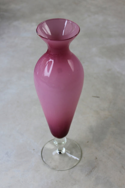 Tall Pink Glass Vase - Kernow Furniture