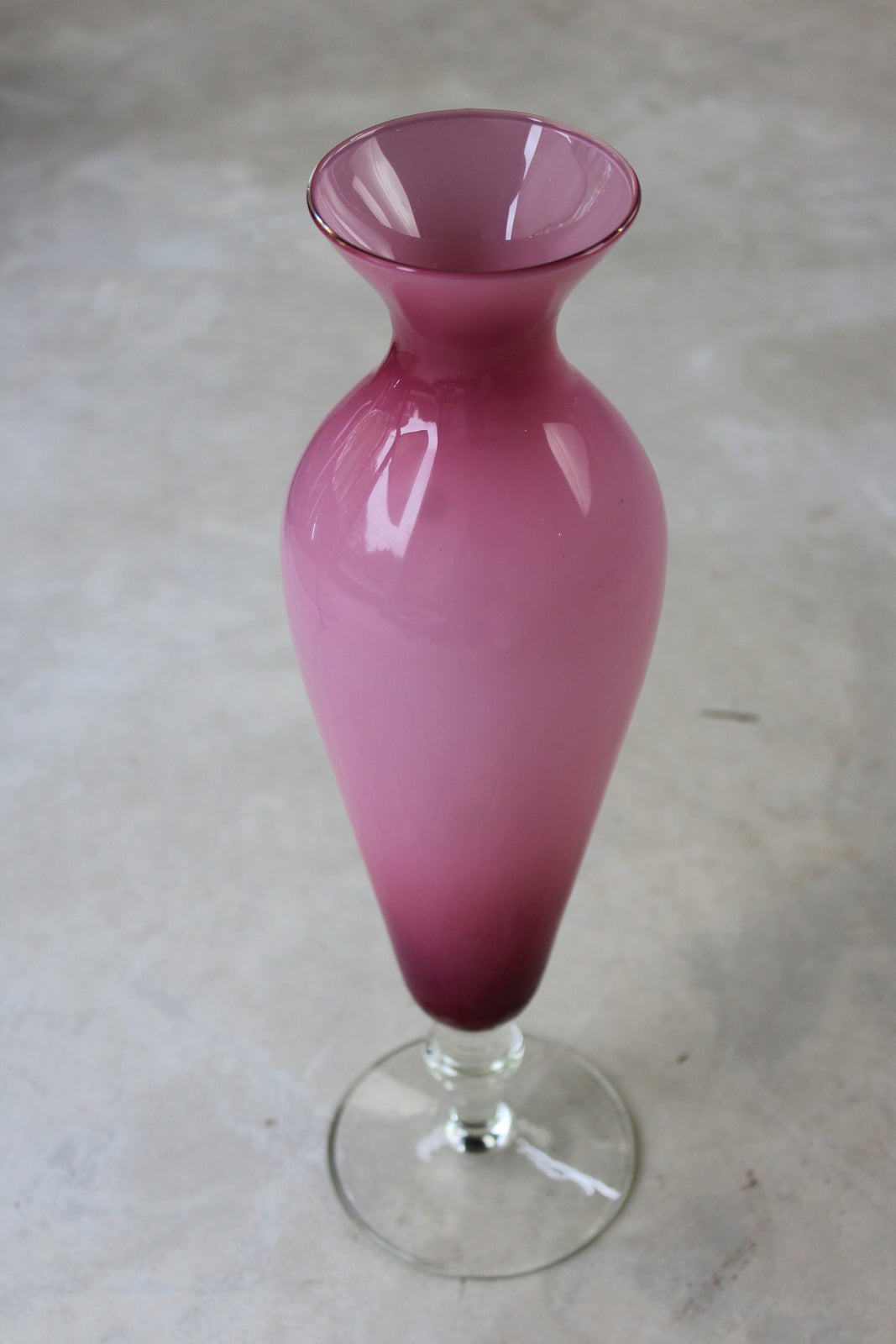 Tall Pink Glass Vase - Kernow Furniture