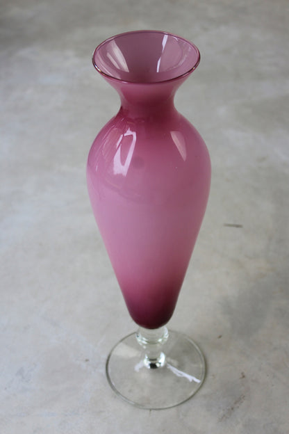 Tall Pink Glass Vase - Kernow Furniture