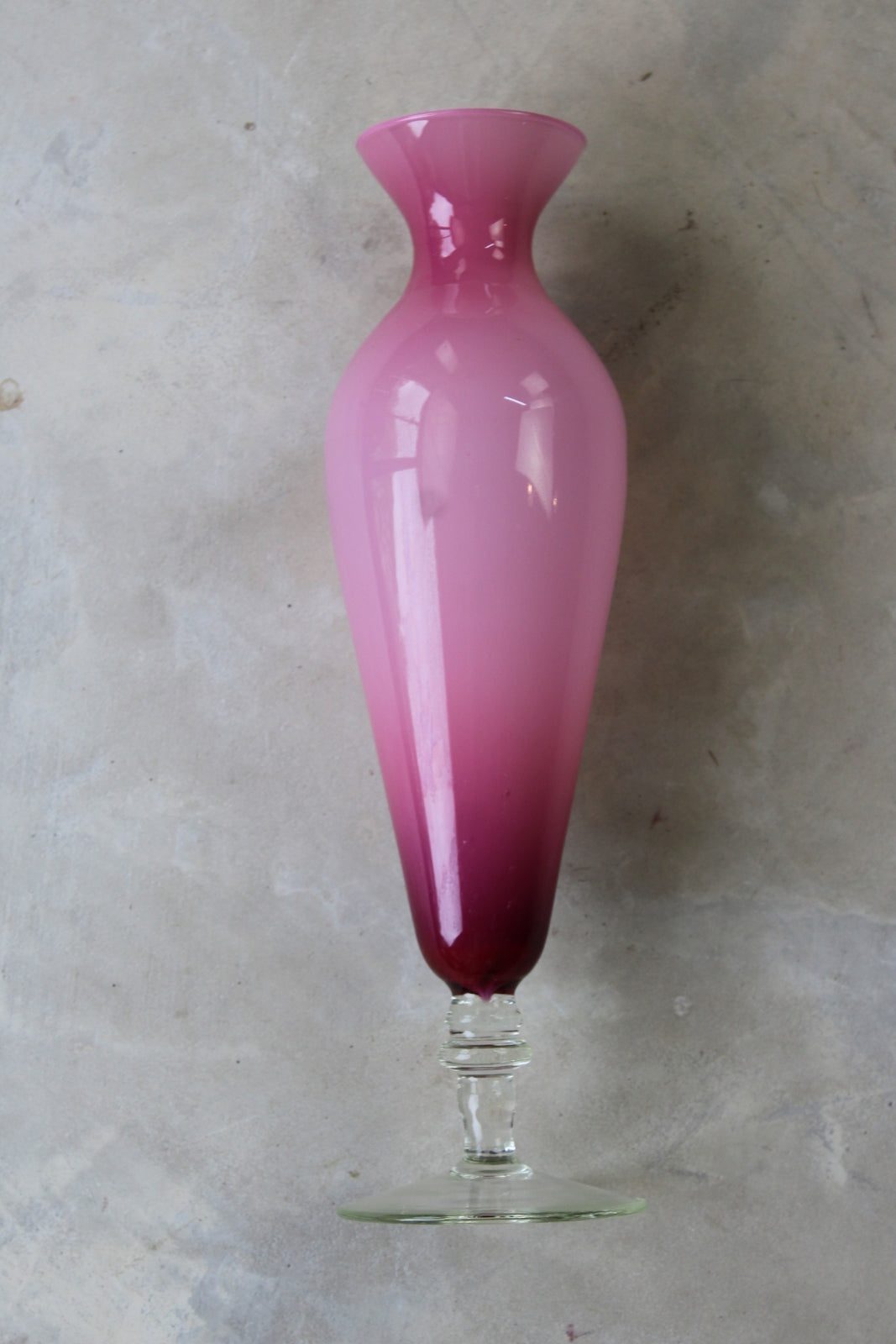 Tall Pink Glass Vase - Kernow Furniture