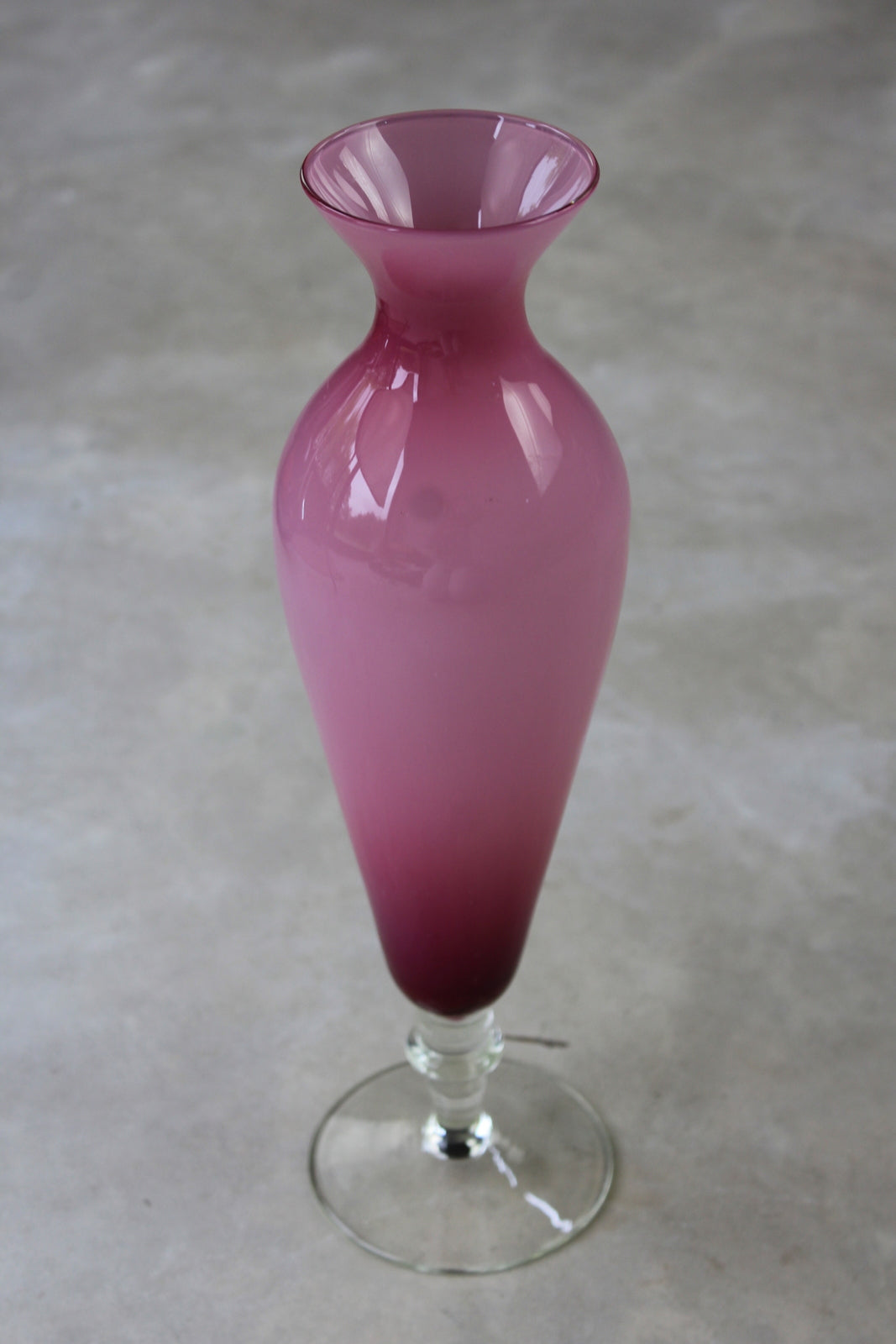 Tall Pink Glass Vase - Kernow Furniture