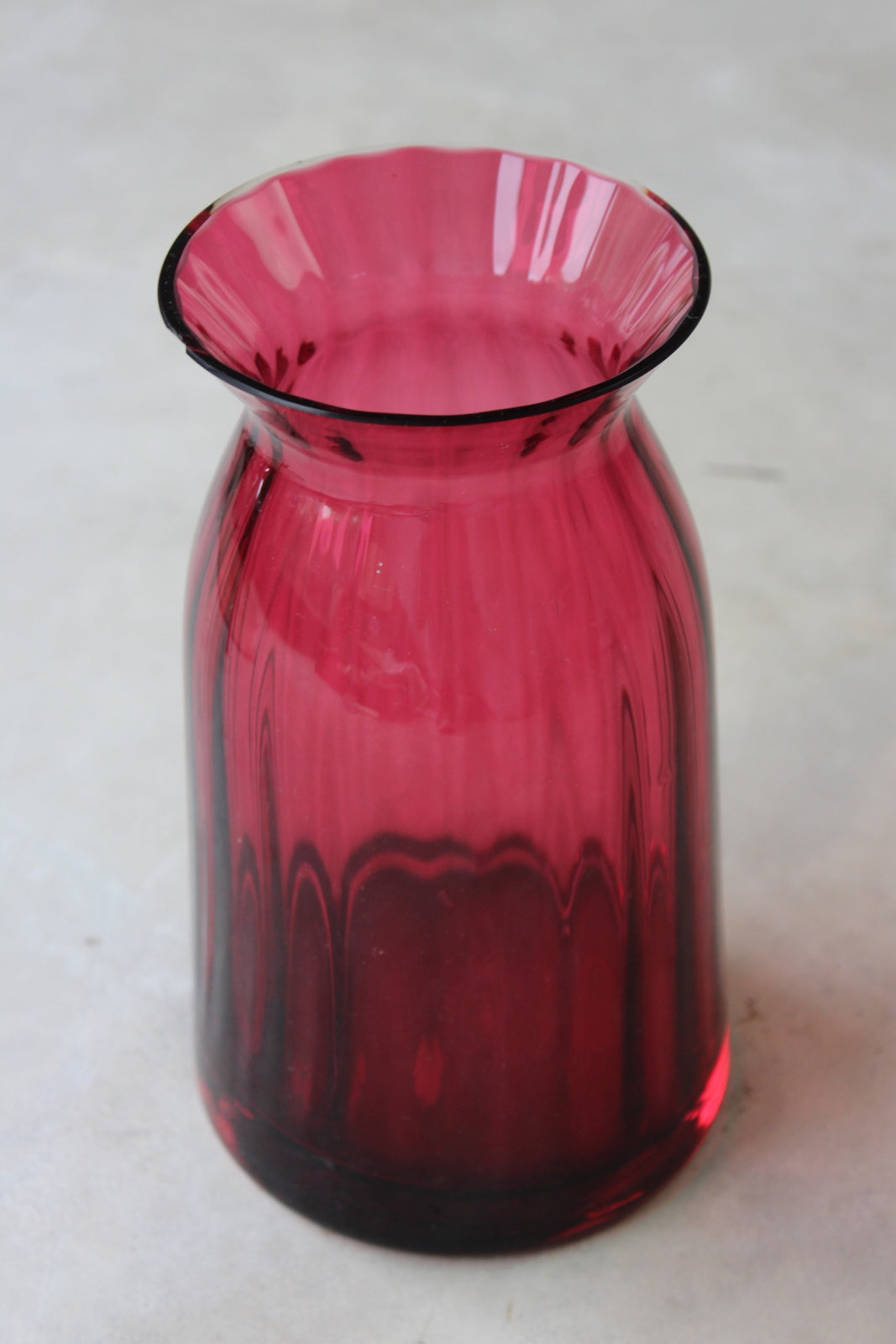 Large Cranberry Glass Vase - Kernow Furniture