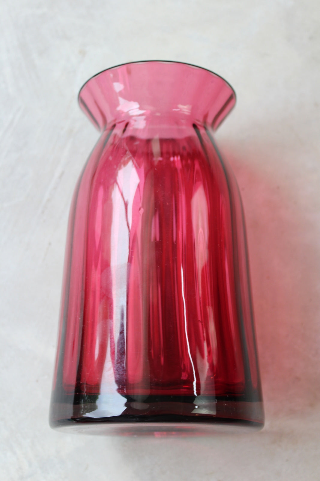 Large Cranberry Glass Vase - Kernow Furniture