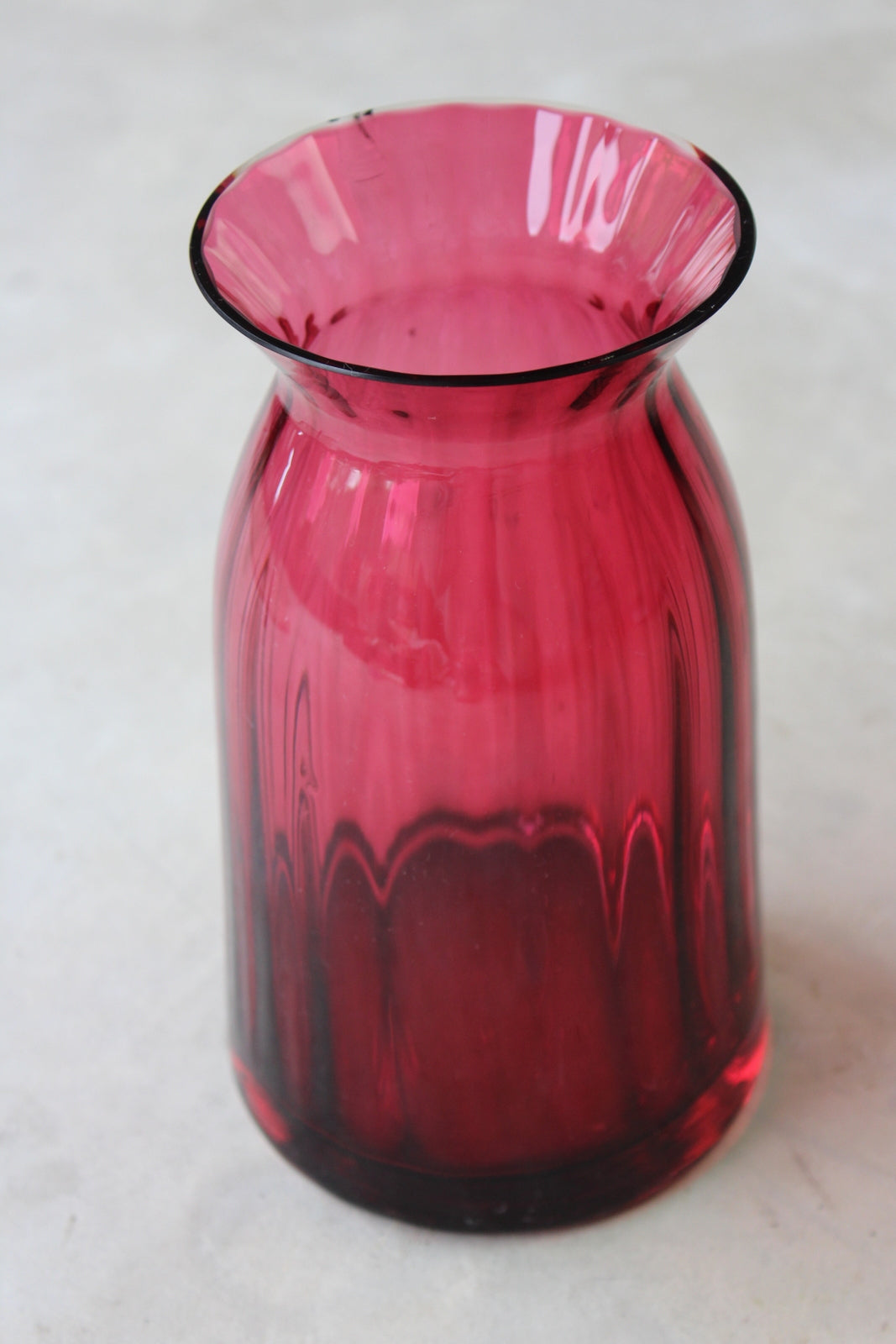 Large Cranberry Glass Vase - Kernow Furniture