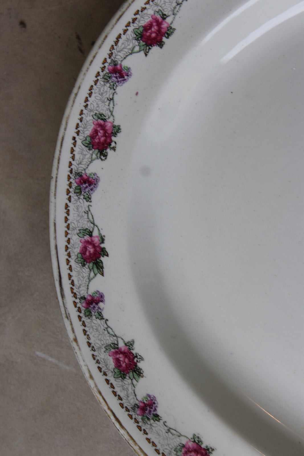 Vintage Oval Floral Rose Serving Plate - Kernow Furniture