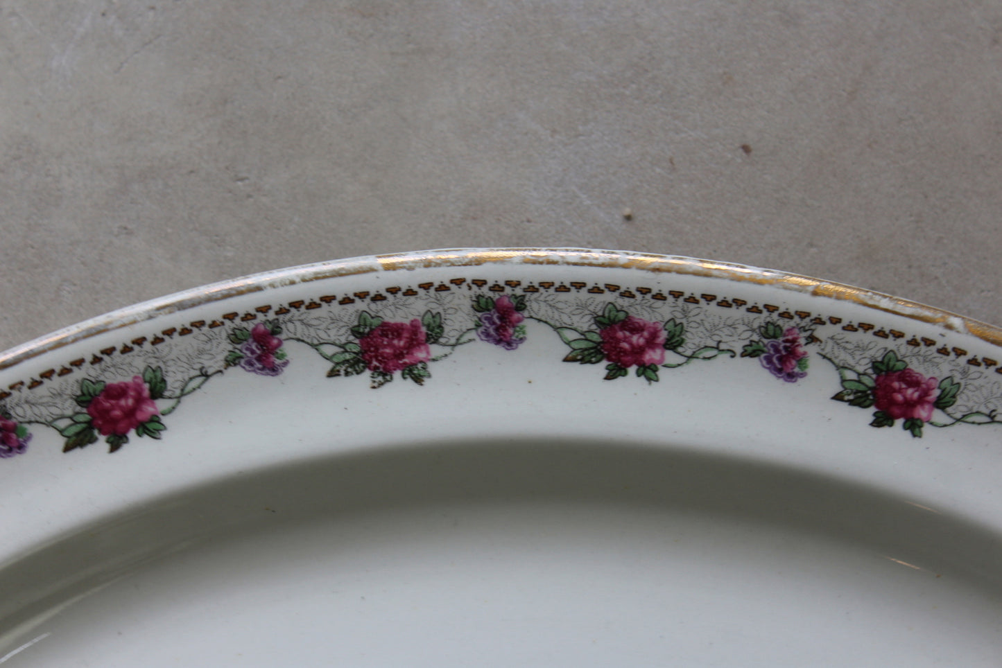 Vintage Oval Floral Rose Serving Plate - Kernow Furniture