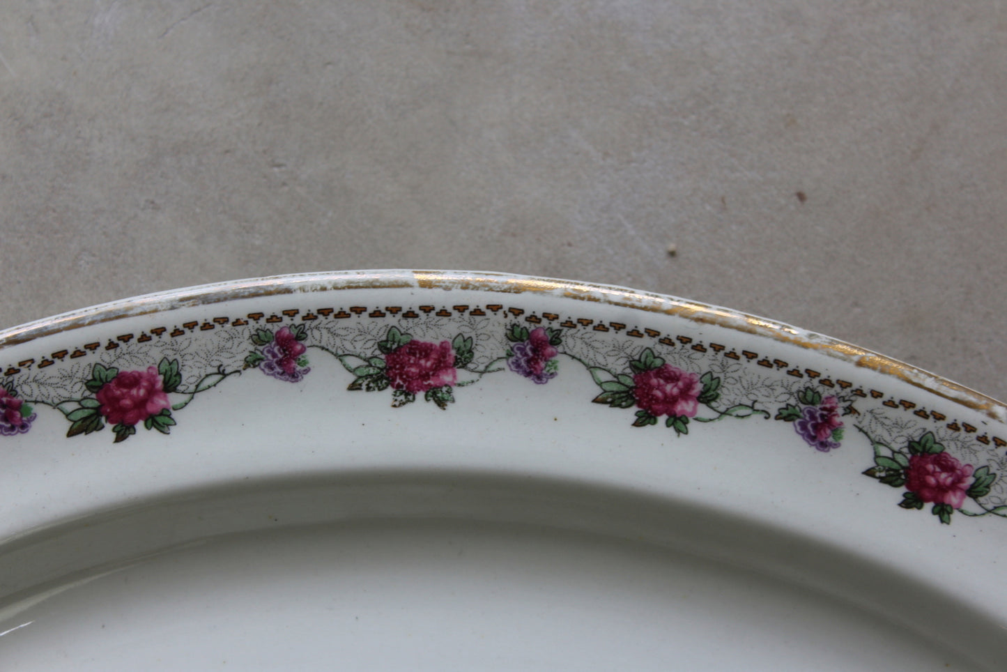 Vintage Oval Floral Rose Serving Plate - Kernow Furniture